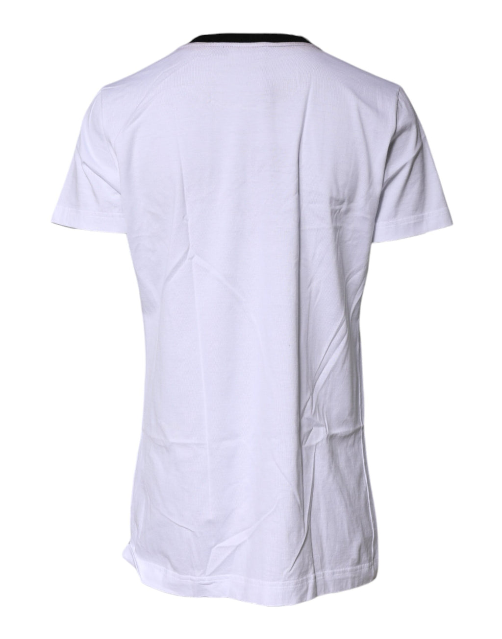 Dolce & Gabbana Weißes bedrucktes Baumwoll-T-Shirt mit Rundhalsausschnitt