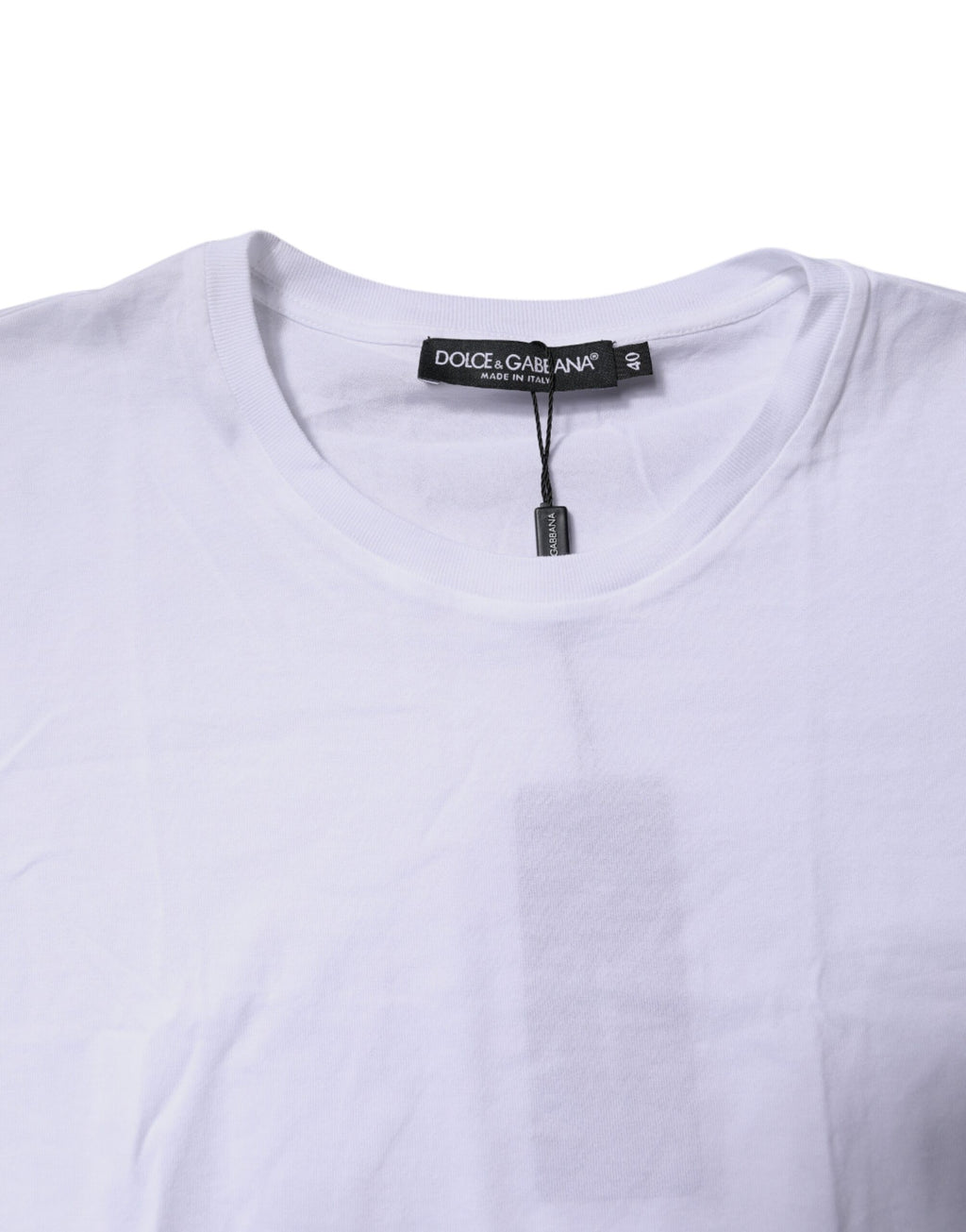 Dolce & Gabbana Weißes ärmelloses Baumwoll-Tank-Top mit Rundhalsausschnitt