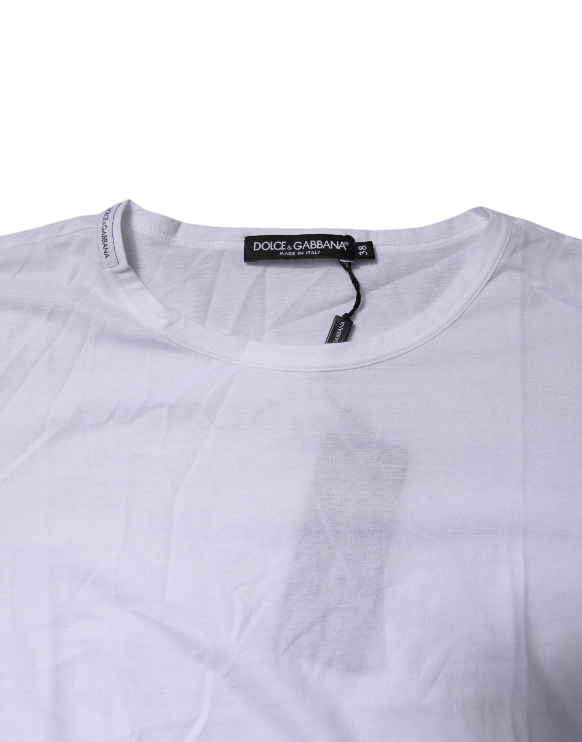 Dolce & Gabbana Weißes Kurzarm-Rundhals-T-Shirt
