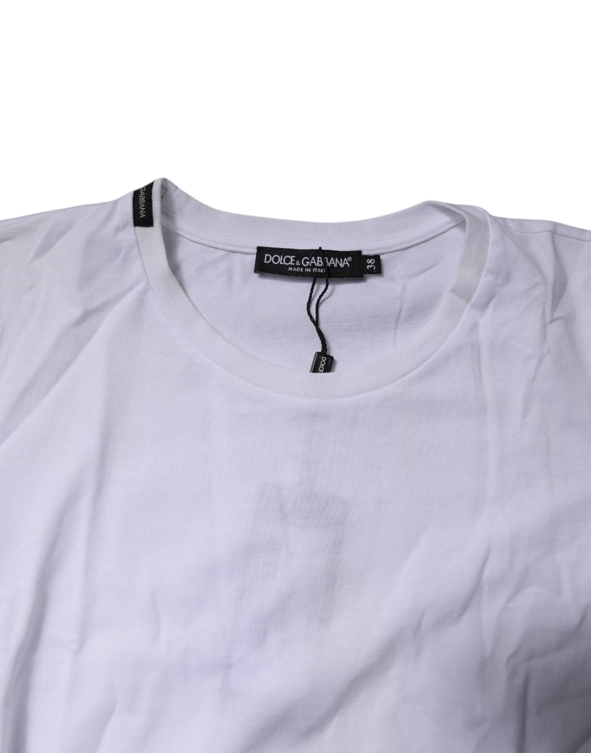 Dolce & Gabbana Weißes Kurzarm-Rundhals-T-Shirt
