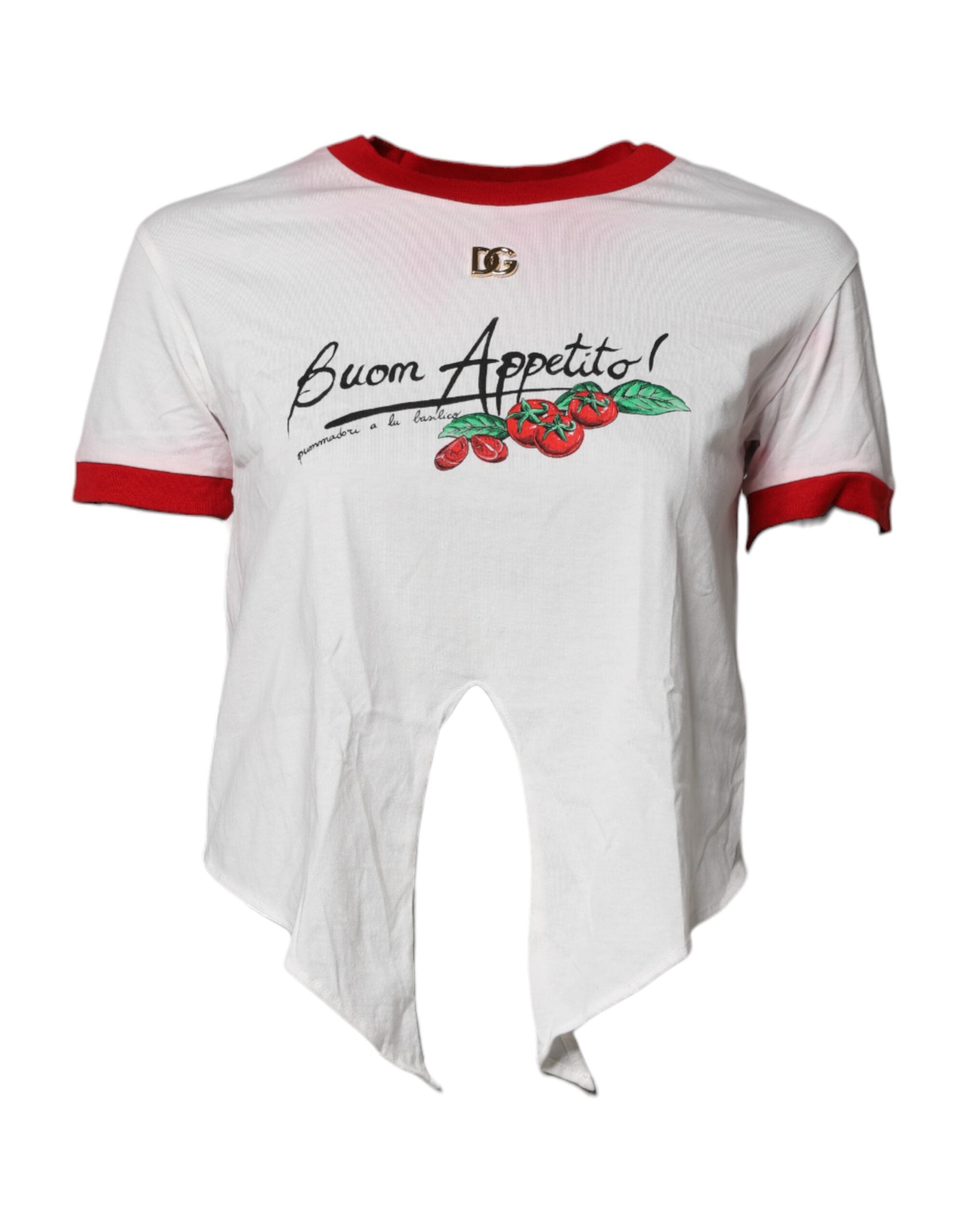 Dolce & Gabbana Weißes bedrucktes Rundhals-T-Shirt