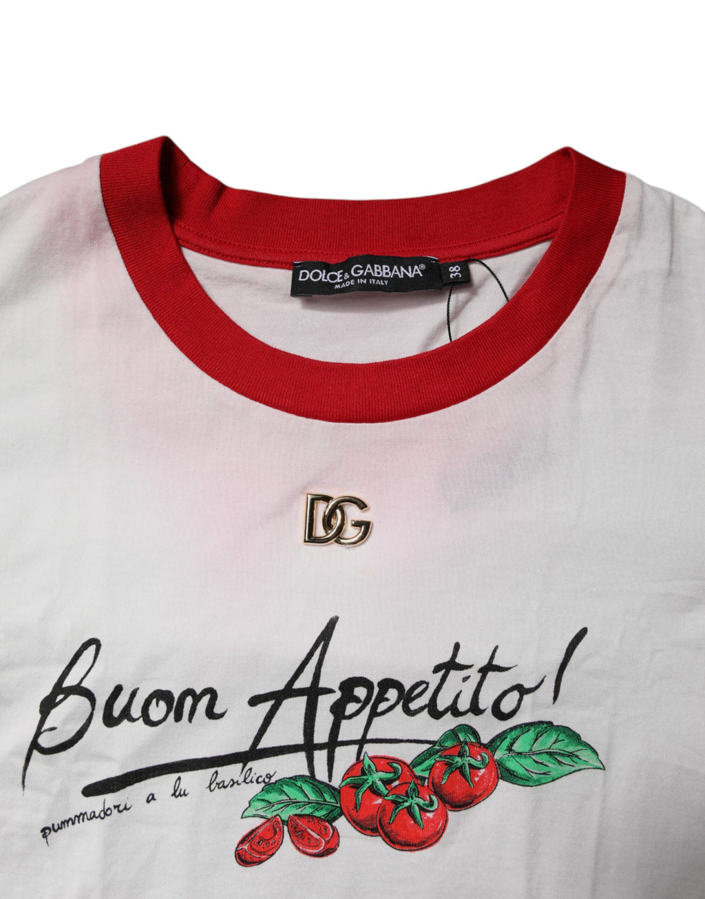 Dolce & Gabbana Weißes bedrucktes Rundhals-T-Shirt