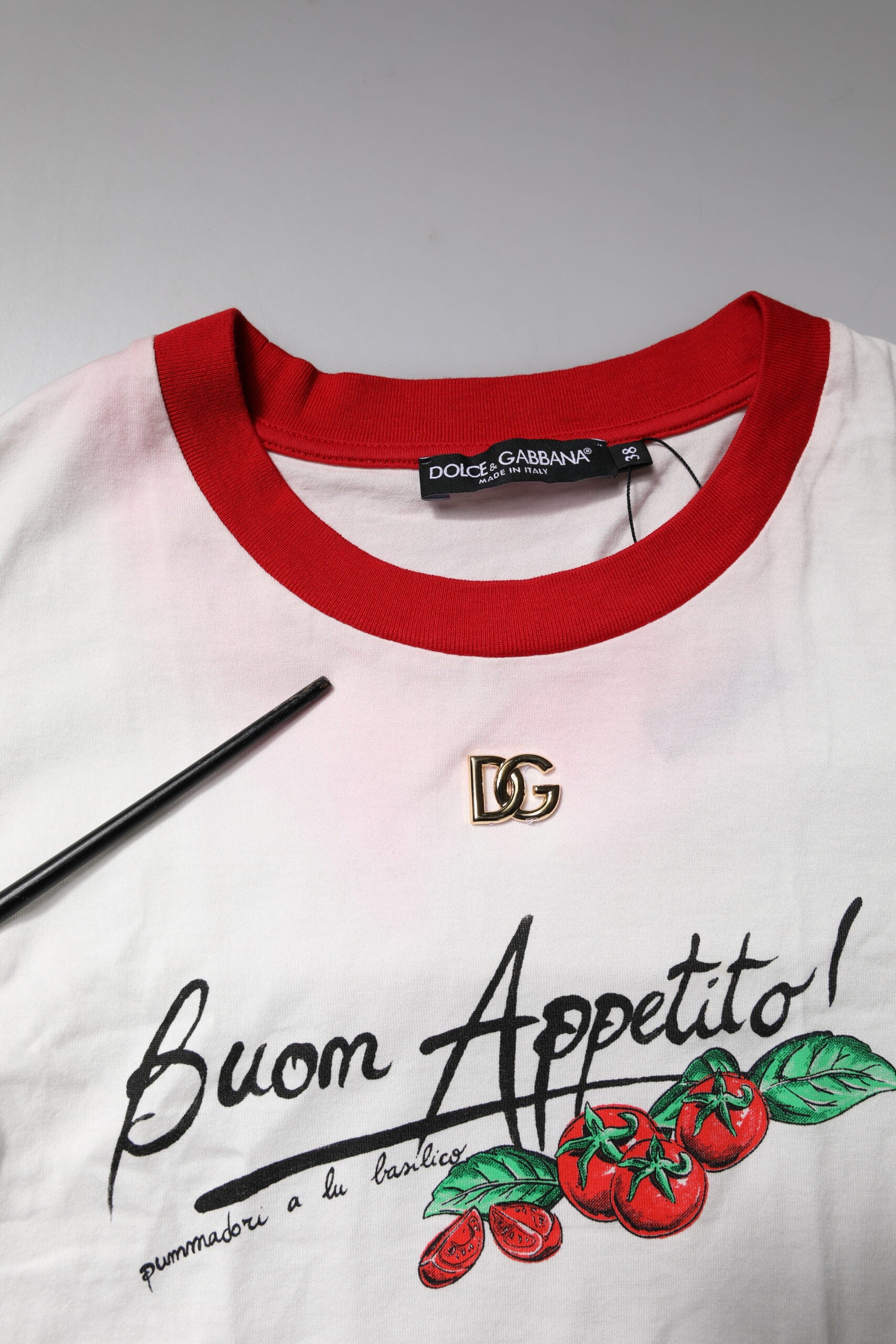 Dolce & Gabbana Weißes bedrucktes Rundhals-T-Shirt