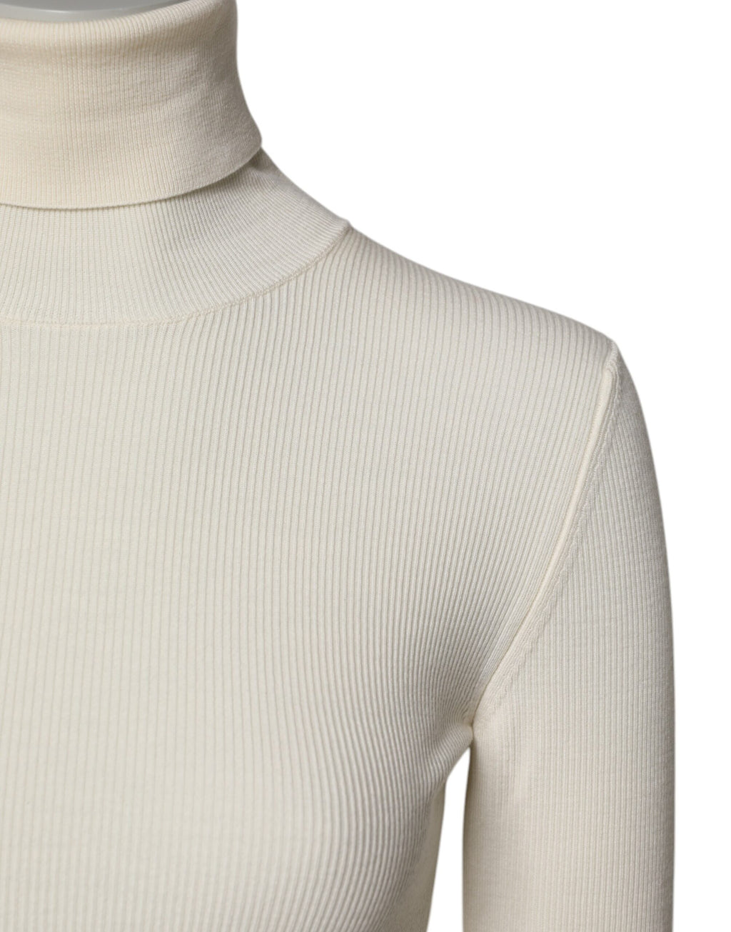 Dolce & Gabbana Cremefarbener Rollkragenpullover mit langen Ärmeln