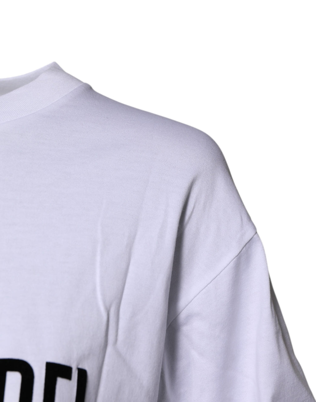 Dolce & Gabbana Weißes bedrucktes Baumwoll-T-Shirt mit Rundhalsausschnitt