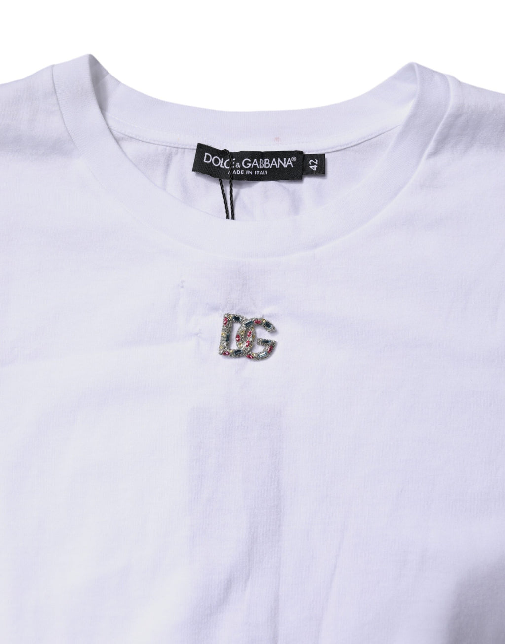 Dolce & Gabbana Weißes ärmelloses Baumwoll-Tank-Top mit Rundhalsausschnitt