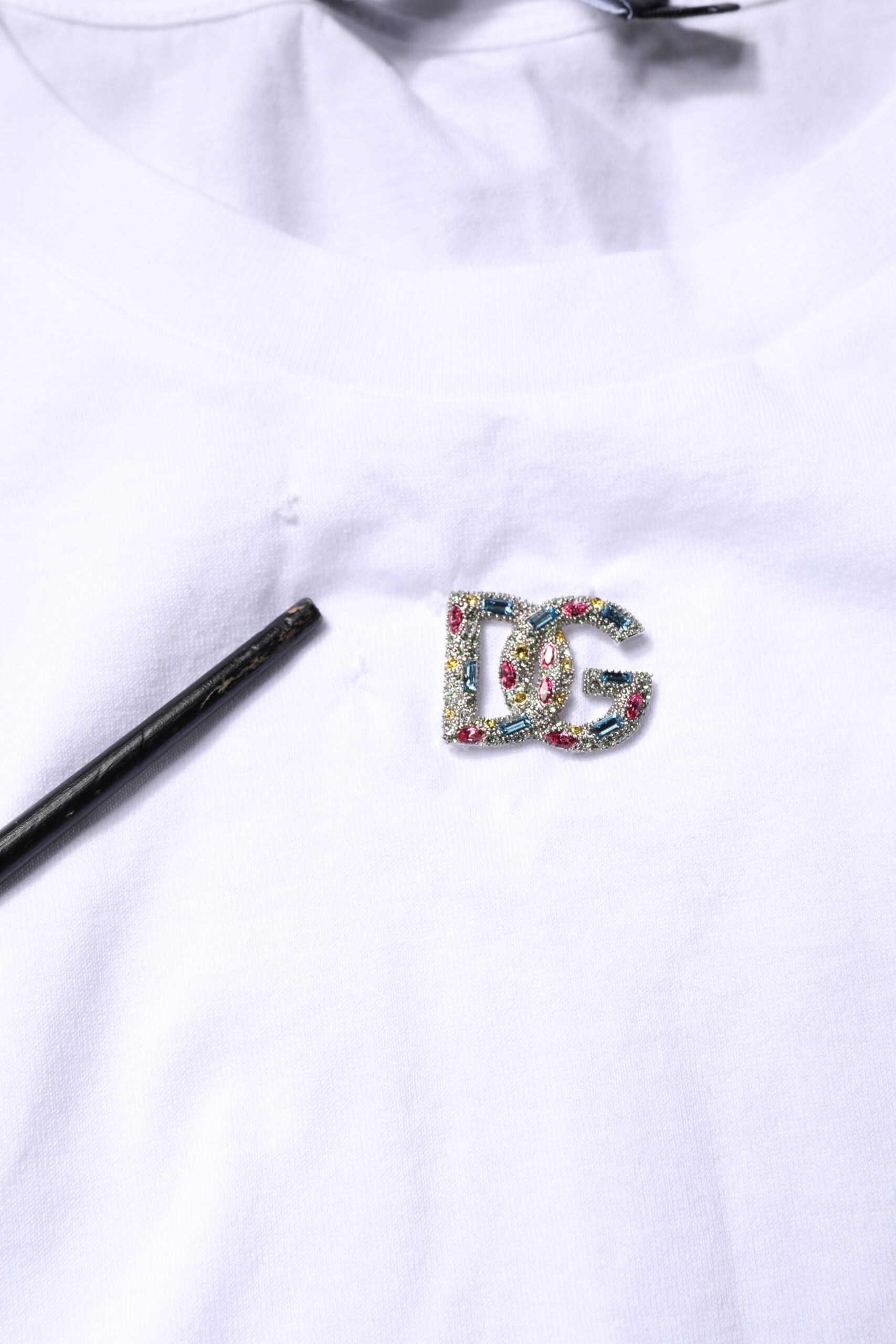 Dolce & Gabbana Weißes ärmelloses Baumwoll-Tank-Top mit Rundhalsausschnitt