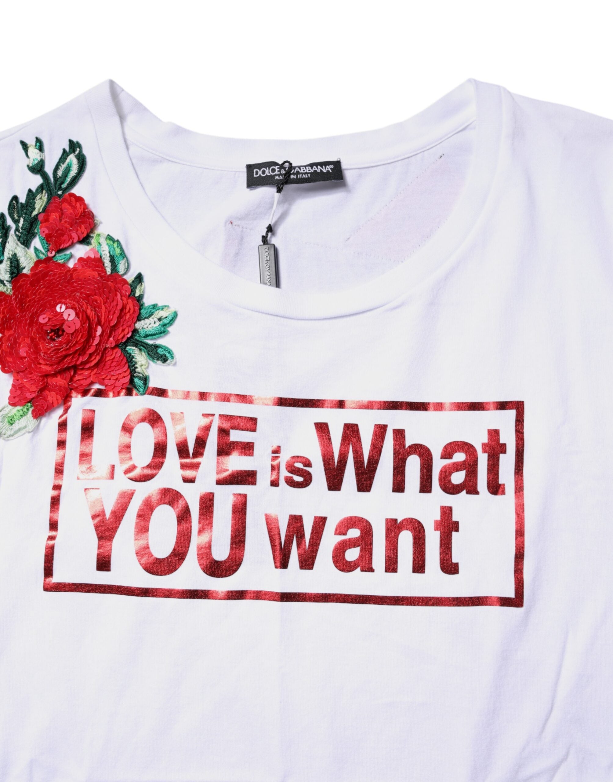 Dolce & Gabbana Weißes ärmelloses Tank-Top mit Blumendruck