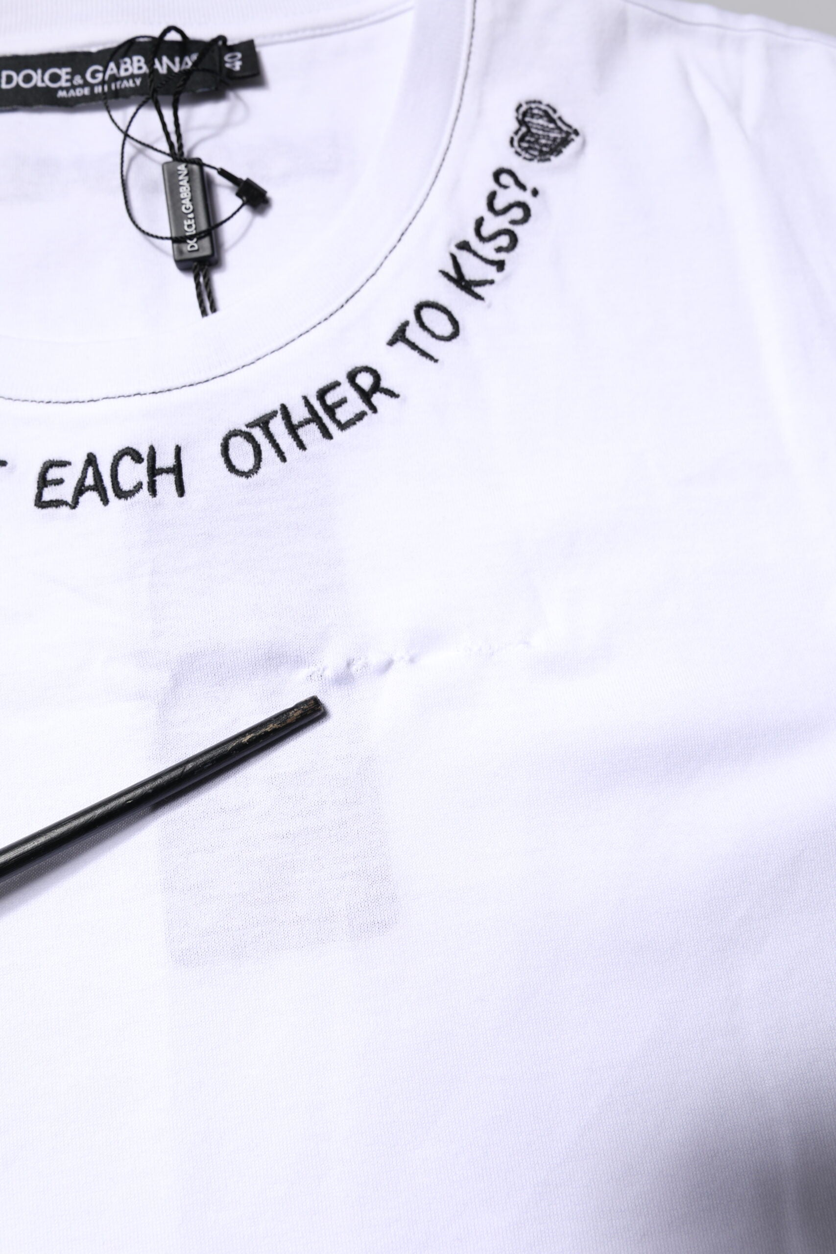 Dolce & Gabbana Weißes ärmelloses bedrucktes Tank-T-Shirt aus Baumwolle