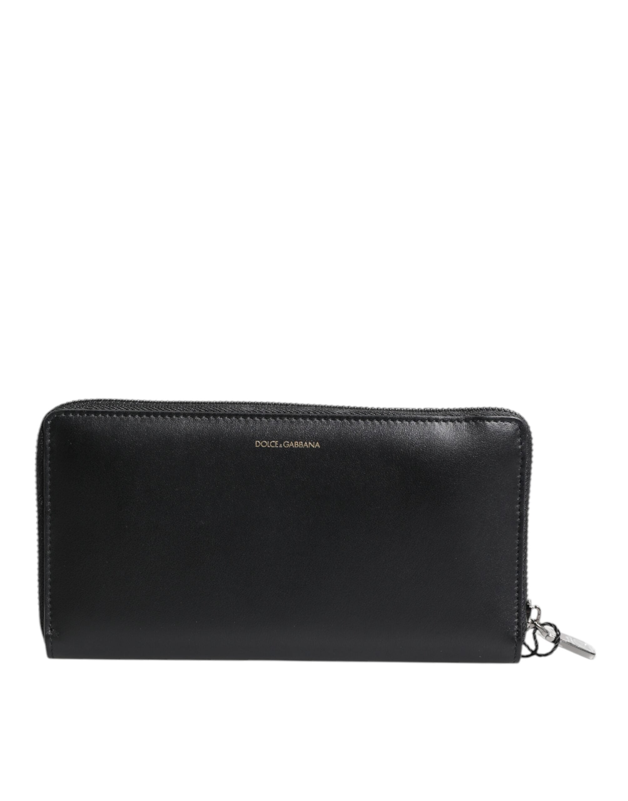 Dolce & Gabbana Schwarz-Blau Exotisches Leder Geprägte Kontinental Brieftasche