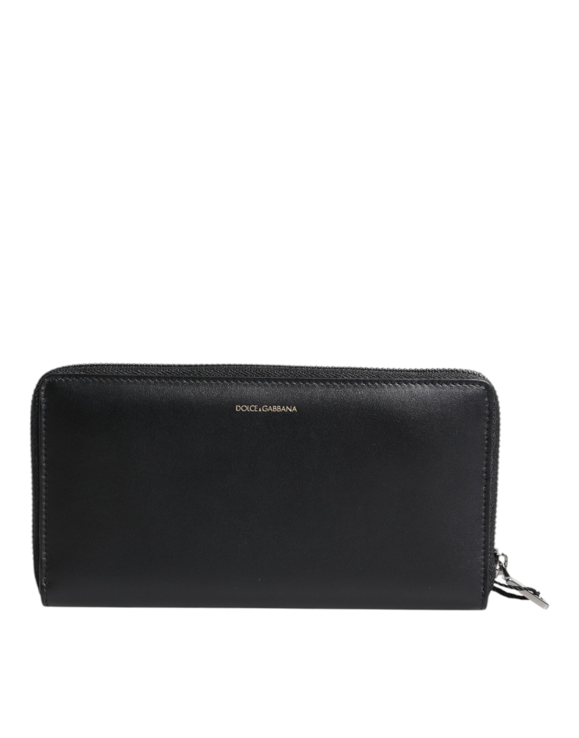 Dolce & Gabbana Schwarz-Blau Exotisches Leder Geprägte Kontinental Brieftasche