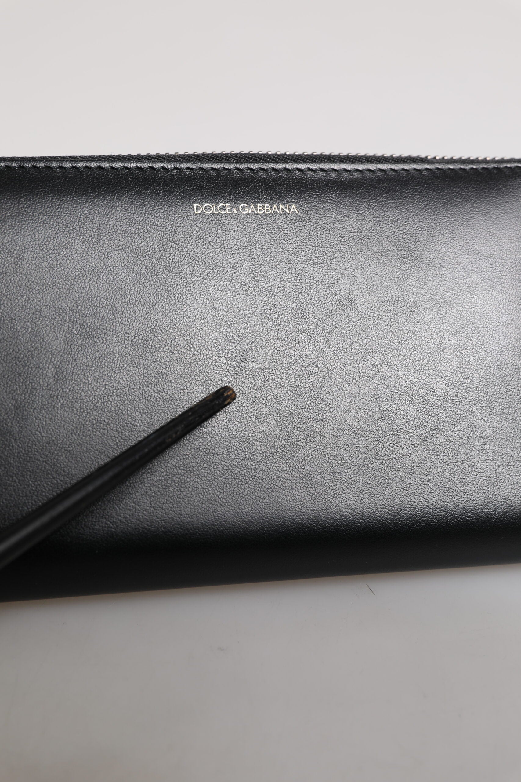 Dolce & Gabbana Schwarz-Blau Exotisches Leder Geprägte Kontinental Brieftasche