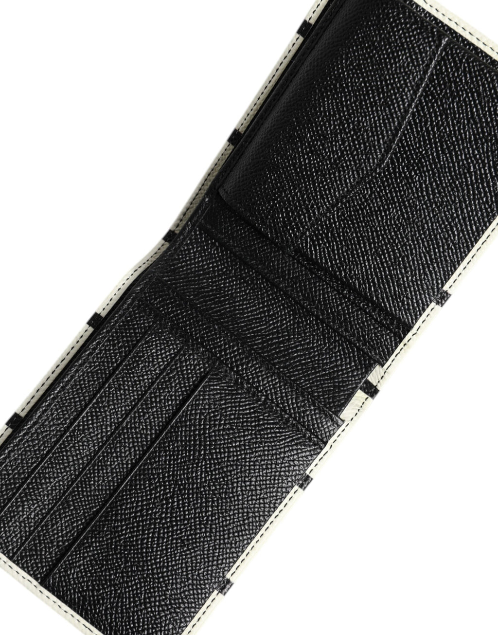 Dolce & Gabbana Weißes Leder DG Crown Royals Bifold Card Holder Wallet