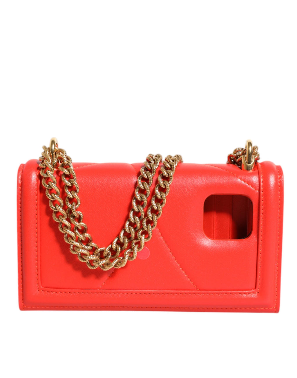 Dolce & Gabbana Rote Leder gesteppte Hingabe Crossbody Handyhülle Tasche