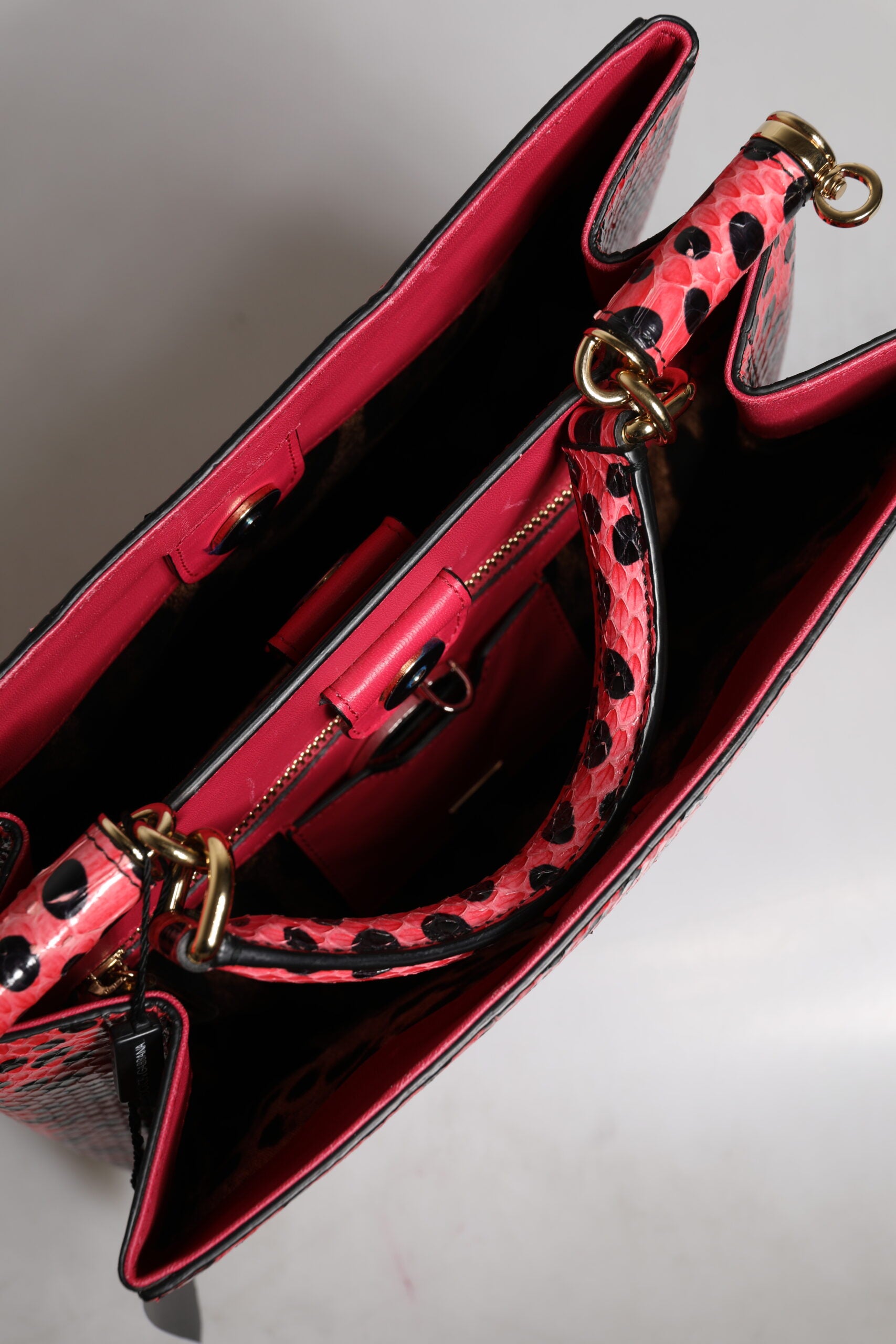 Dolce & Gabbana Pinke Exotic Leather Top Handle Tote Crossbody Tasche
