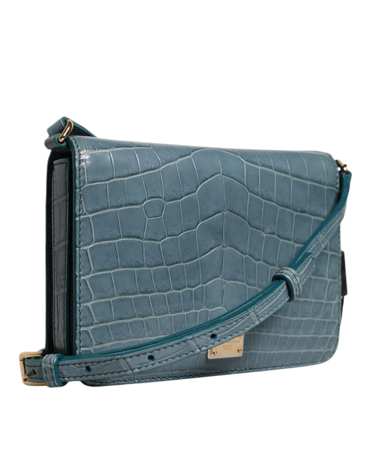 Dolce & Gabbana Groene Exotische Leren DG Plaque Crossbody Mini Tas