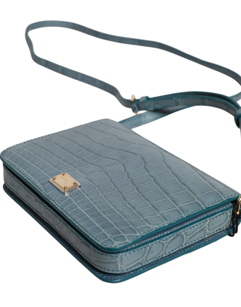 Dolce & Gabbana Groene Exotische Leren DG Plaque Crossbody Mini Tas