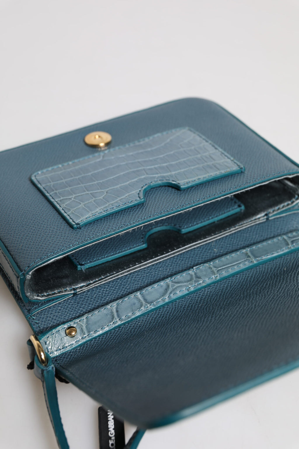 Dolce & Gabbana Groene Exotische Leren DG Plaque Crossbody Mini Tas