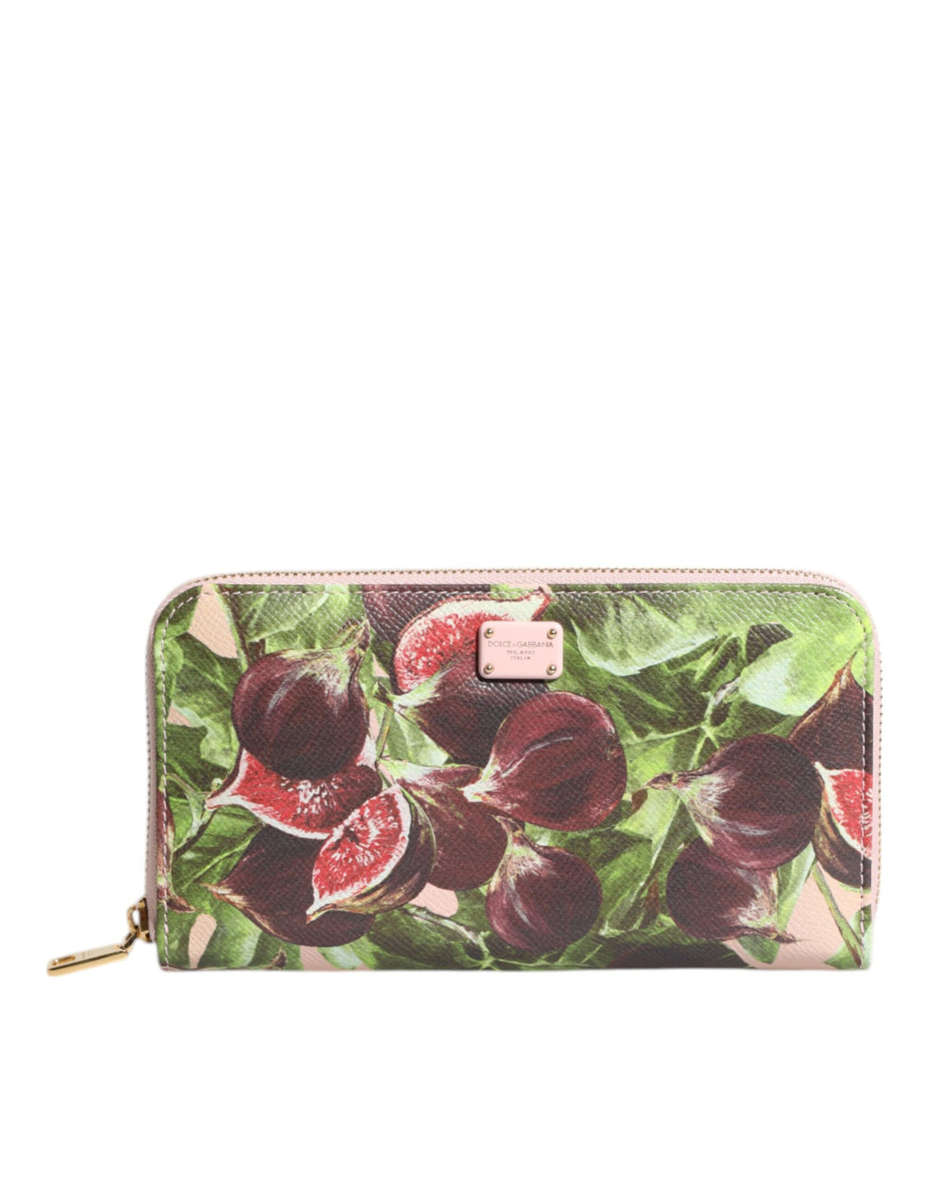 Dolce & Gabbana Multicolor Feige Obst Dauphine Leder Zip um Continental Brieftasche
