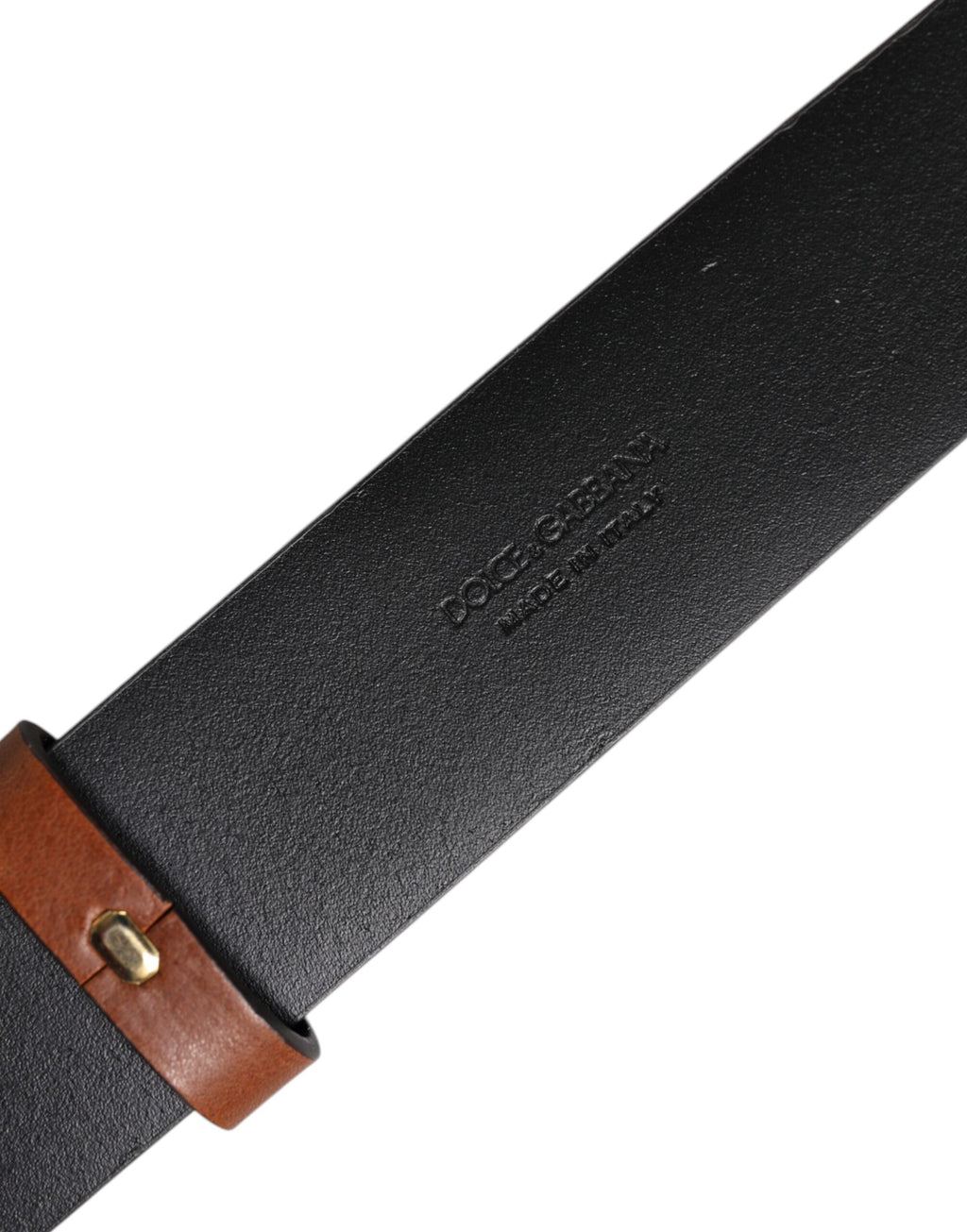 Dolce & Gabbana Brauner Ledergürtel mit goldener Kristallschnalle