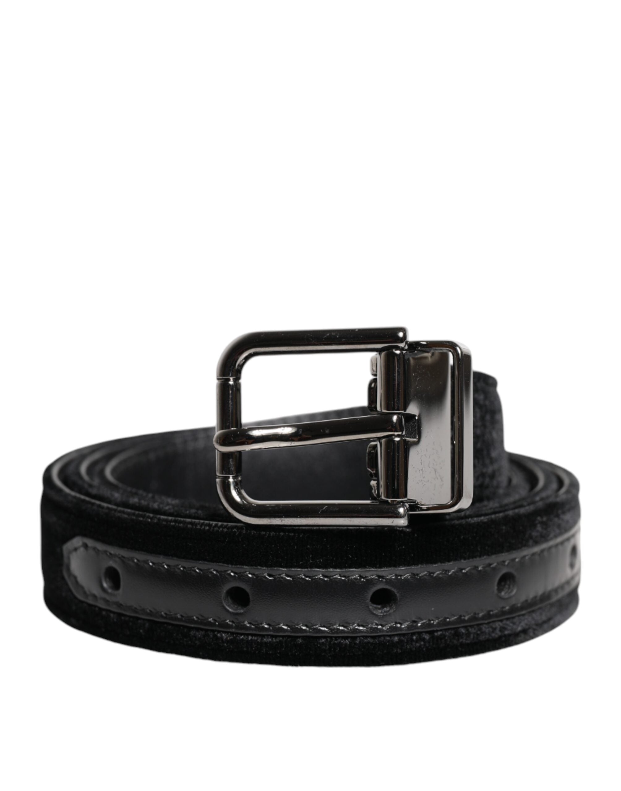 Dolce & Gabbana Schwarzer Leder Metallschnalle Klassischer Gürtel