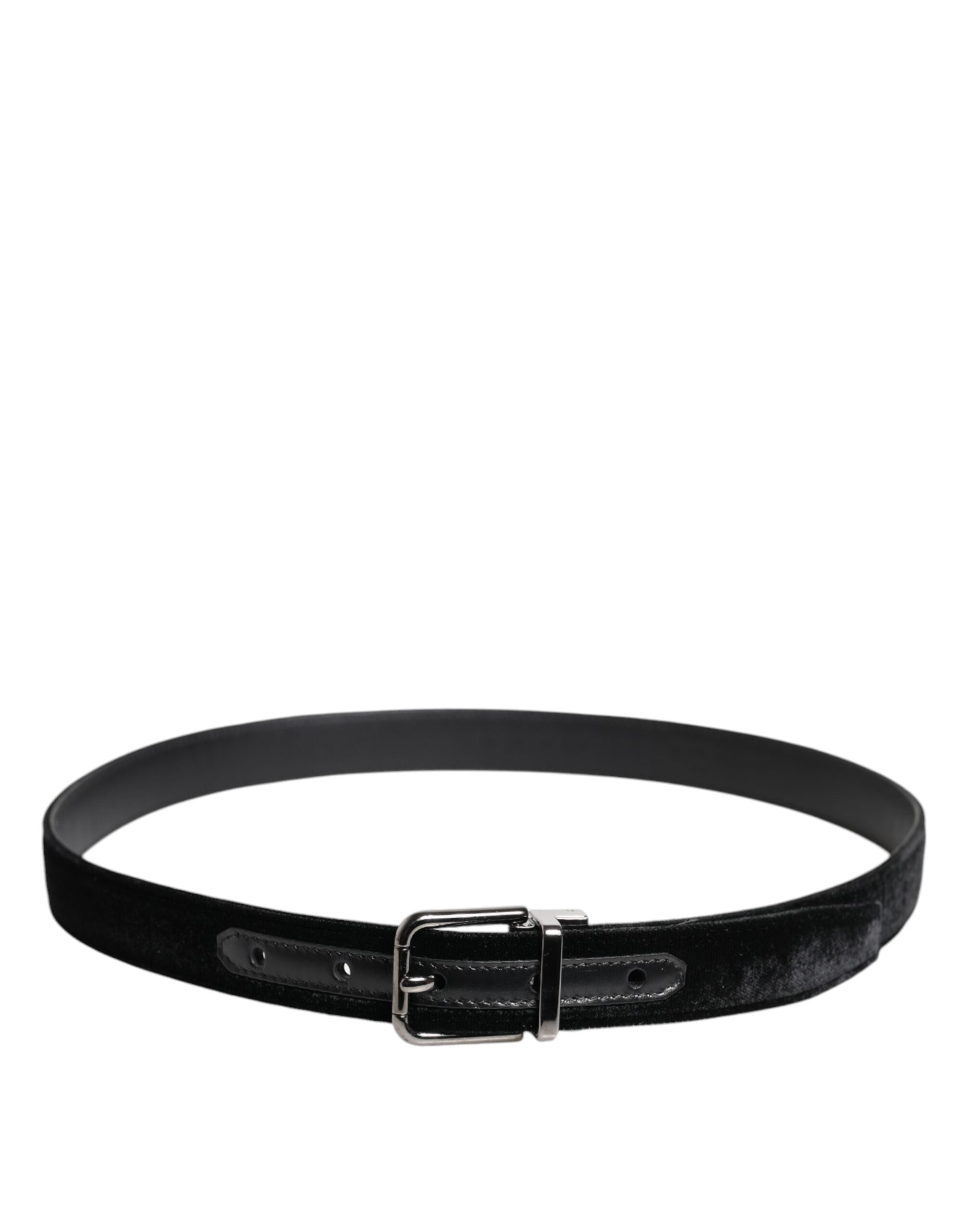Dolce & Gabbana Schwarzer Leder Metallschnalle Klassischer Gürtel