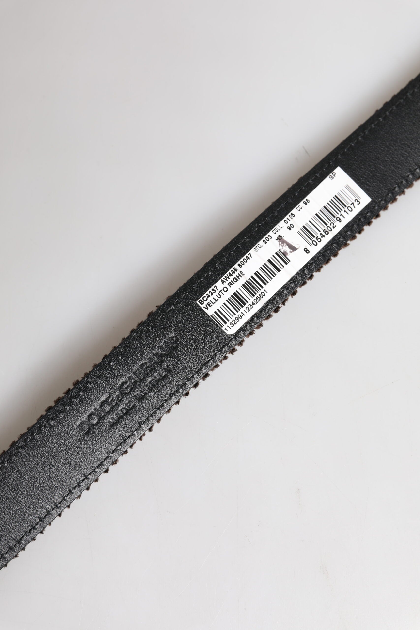 Dolce & Gabbana Brauner Samt Metallschnalle Klassischer Gürtel