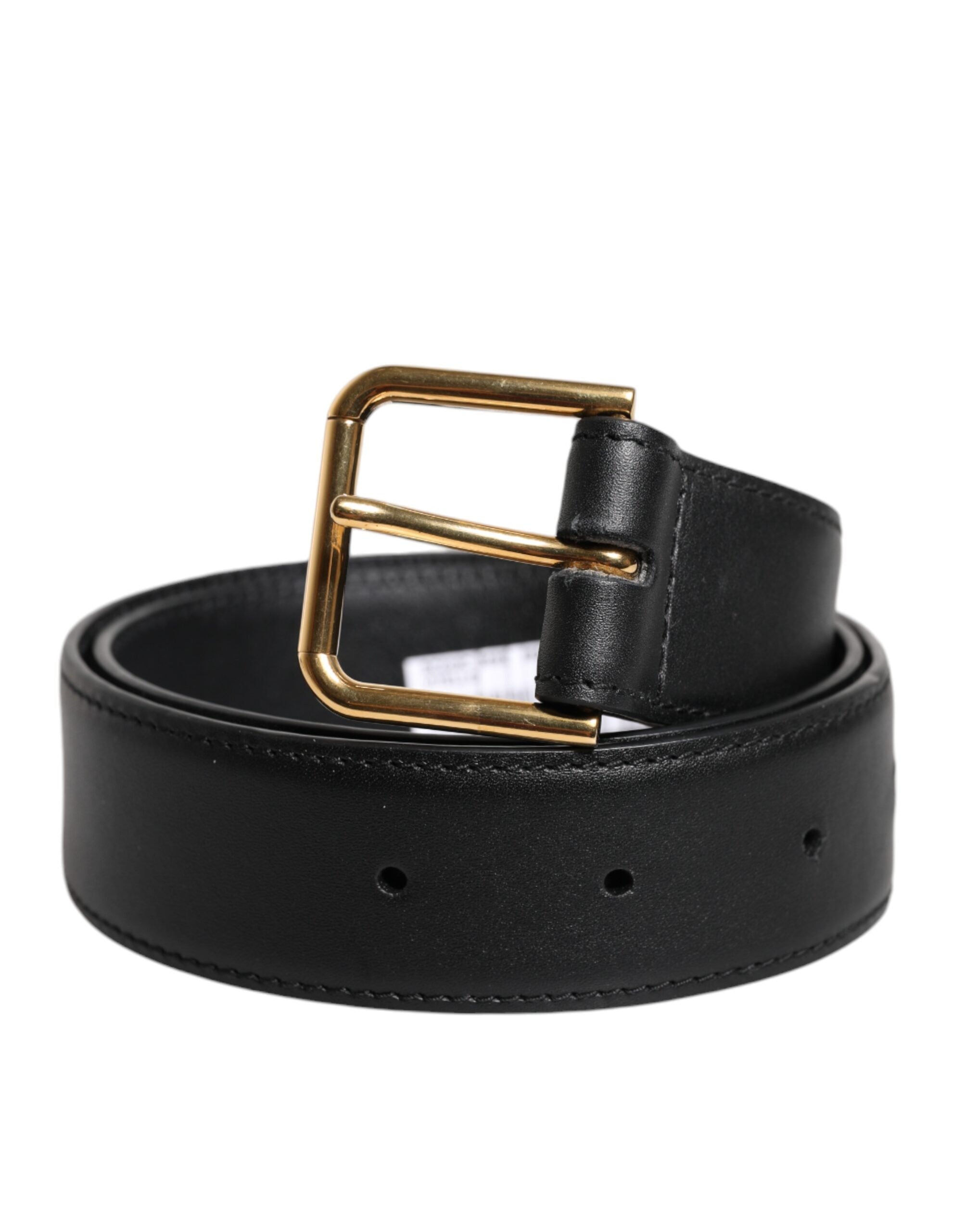 Dolce & Gabbana Schwarzer Leder Metallschnalle Klassischer Gürtel