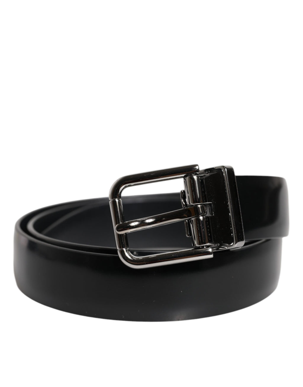 Dolce & Gabbana Schwarzes Vollleder Klassischer Gürtel mit Schnalle