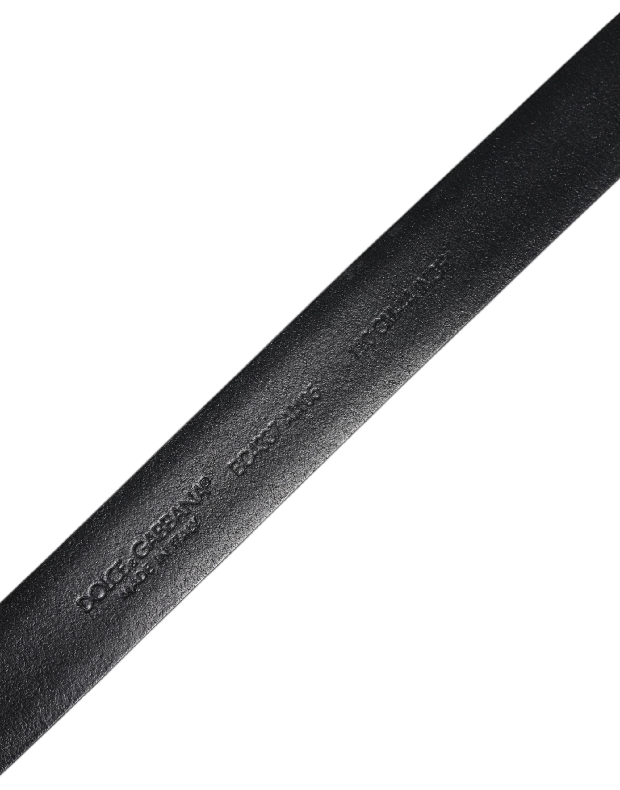 Dolce & Gabbana Schwarzes Vollleder Klassischer Gürtel mit Schnalle