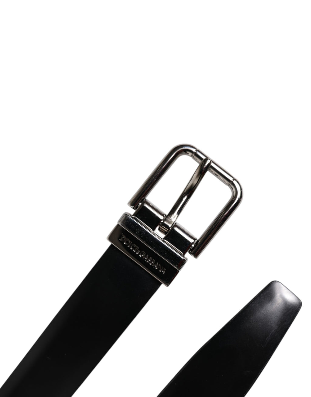 Dolce & Gabbana Schwarzes Vollleder Klassischer Gürtel mit Schnalle