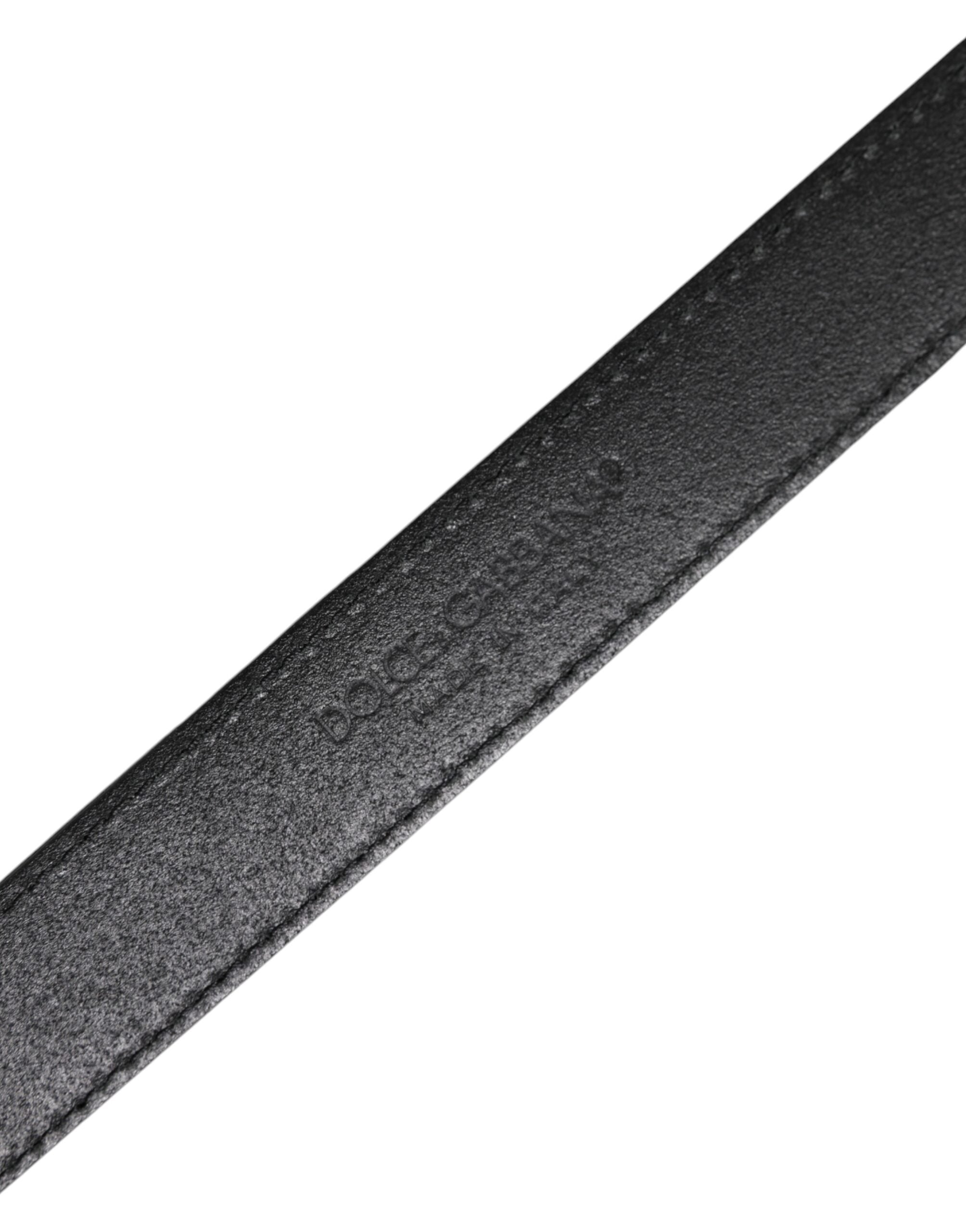 Dolce & Gabbana Multicolor Jacquard Leder Logo Schnalle Gürtel