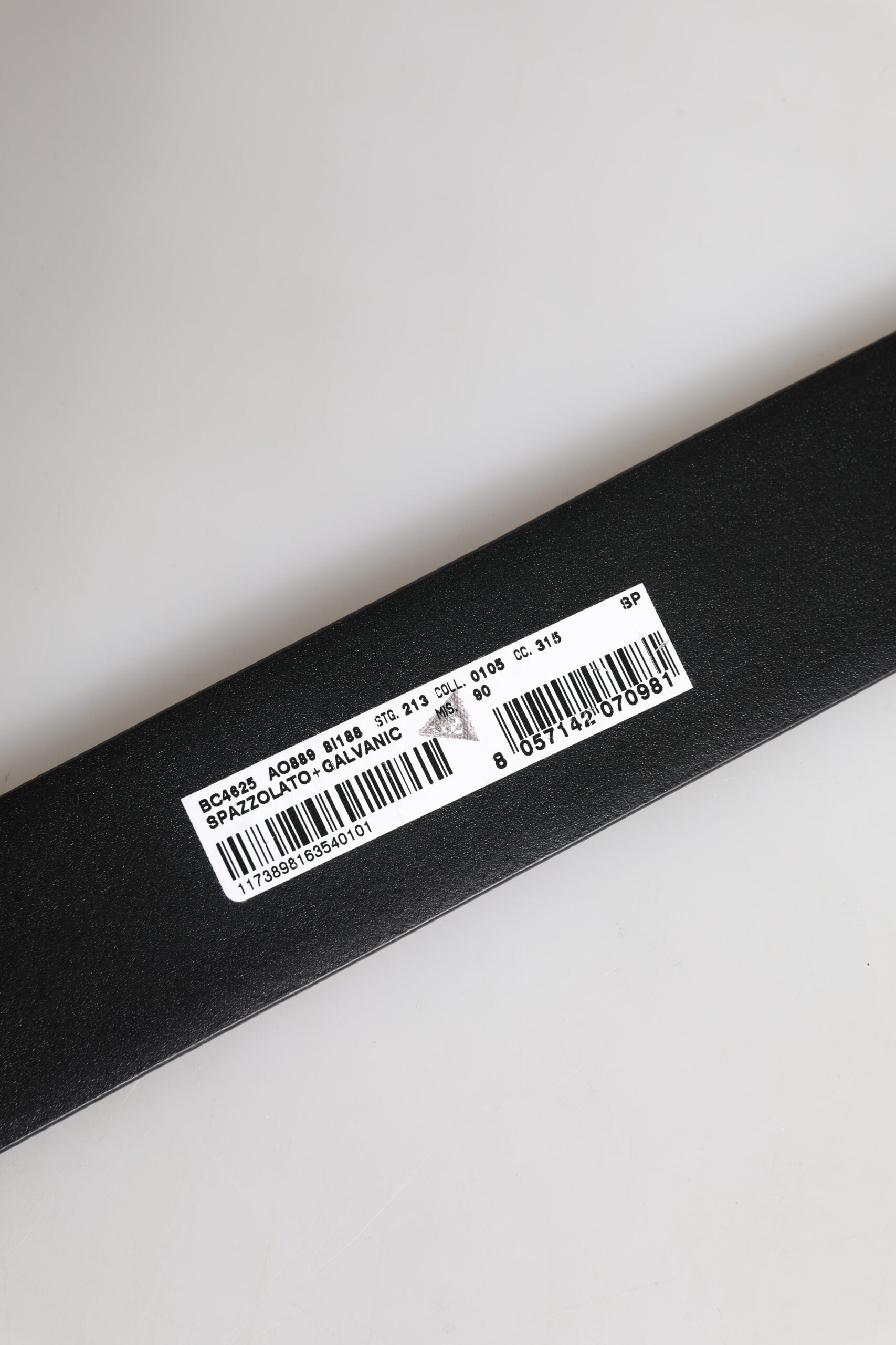 Dolce & Gabbana Schwarzes Leder DG Logo Plaque Schnalle Gürtel