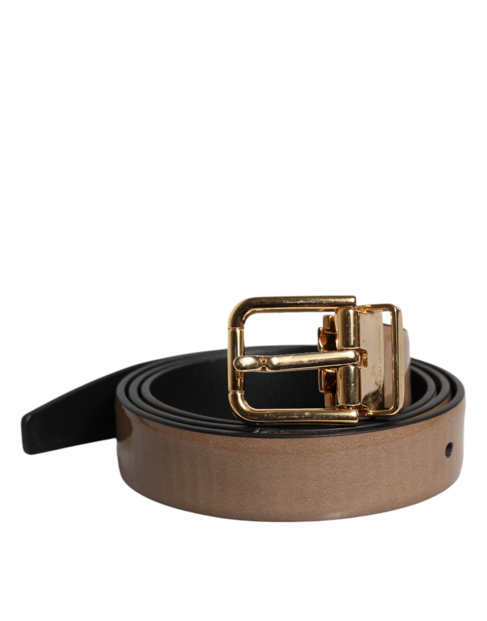 Dolce & Gabbana Brauner Ledergürtel mit klassischer Metall-Logo-Schnalle