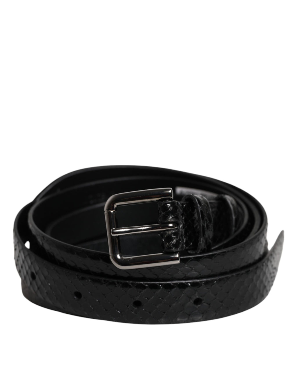 Dolce & Gabbana Schwarzer Leder-Gürtel mit klassischer Metall-Logo-Schnalle