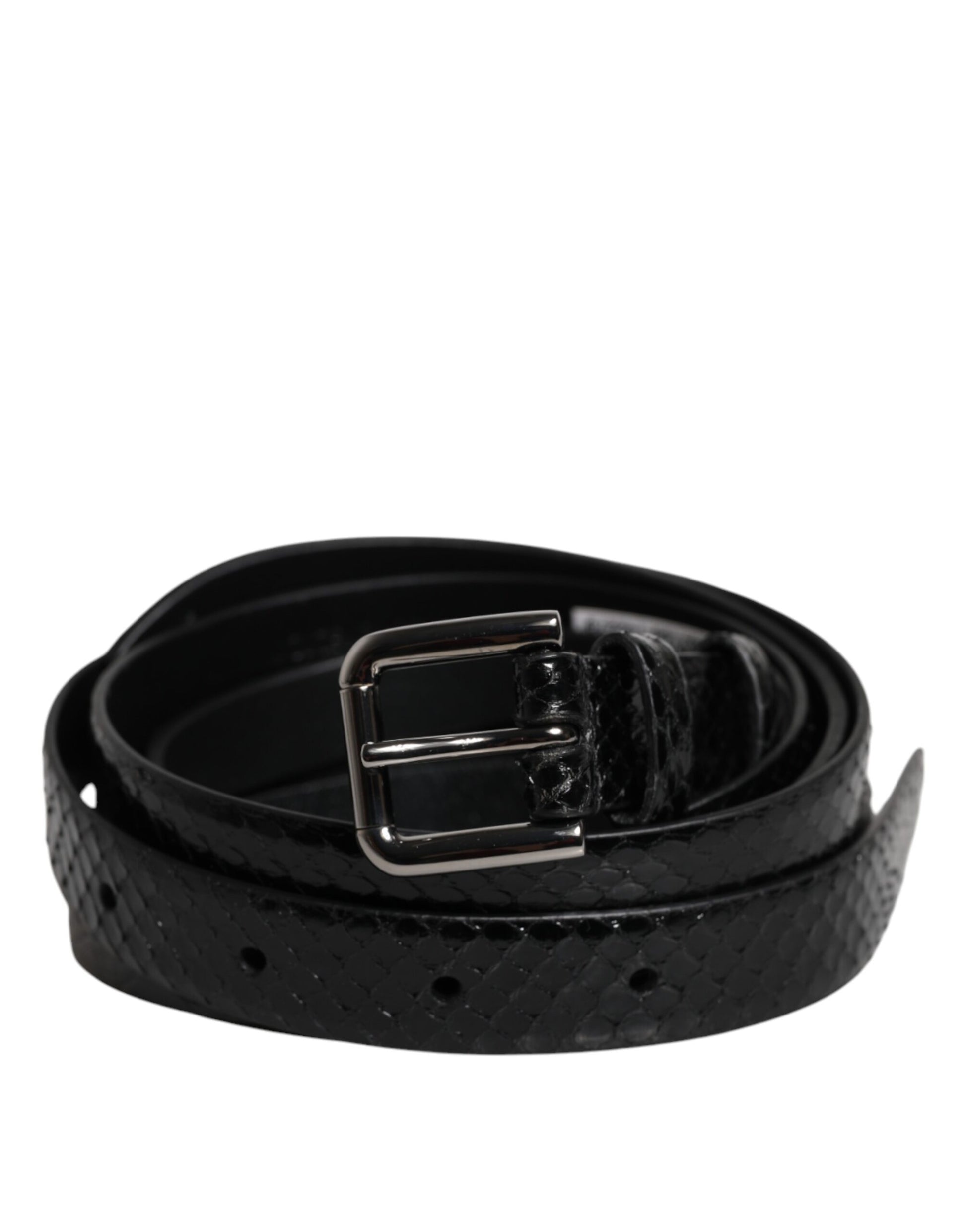Dolce & Gabbana Schwarzer Leder-Gürtel mit klassischer Metall-Logo-Schnalle