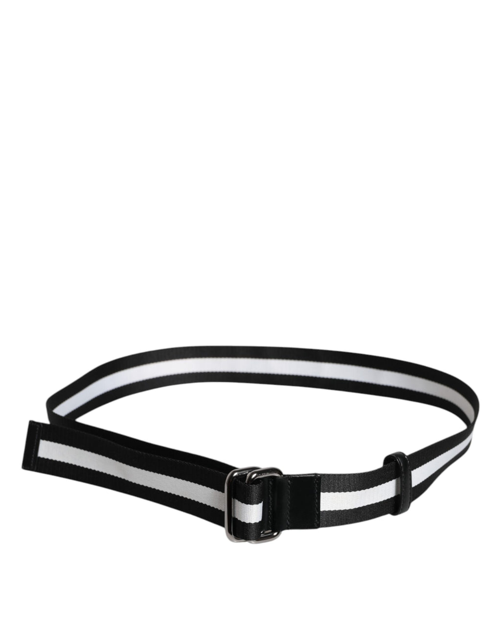 Dolce & Gabbana Gürtel mit gestreifter Metallschnalle und schwarz-gelbem Logo