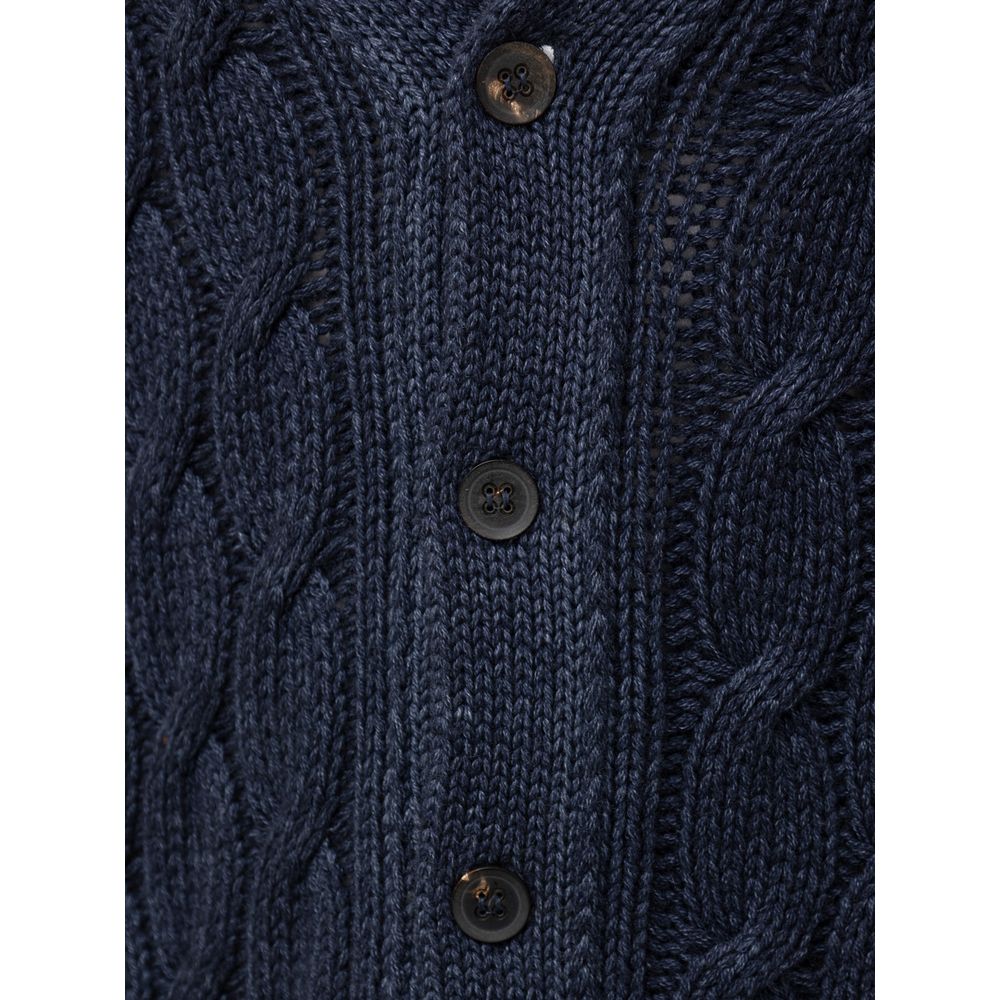 Cruciani Blaue Kaschmir-Strickjacke
