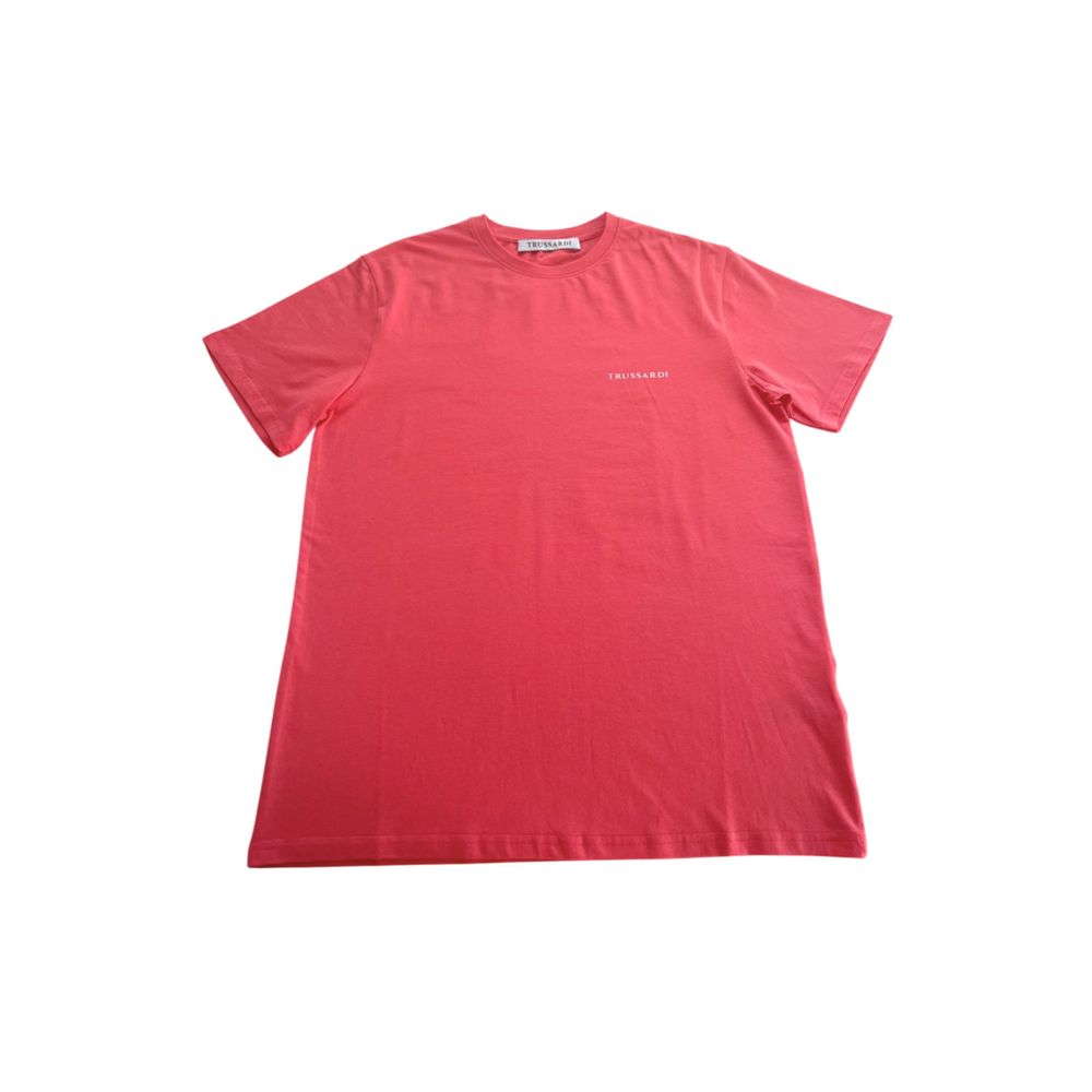 Trussardi Beachwear Rotes Baumwolle Männer T-Shirt