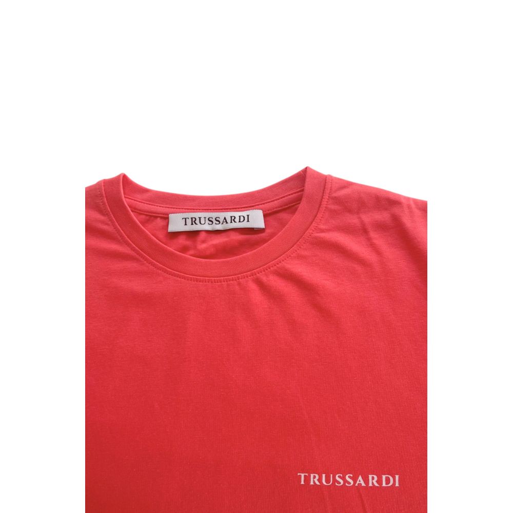 Trussardi Beachwear Rotes Baumwolle Männer T-Shirt