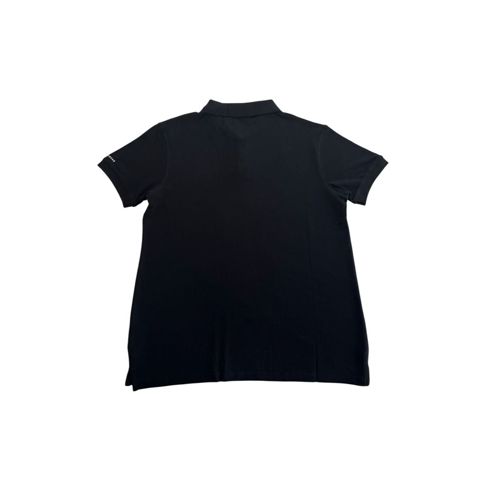 Trussardi Beachwear Schwarzes Baumwoll-Poloshirt für Männer