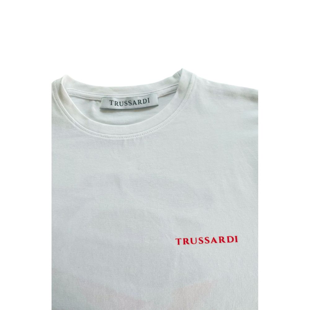 Trussardi Beachwear Weißes Baumwolle Männer T-Shirt