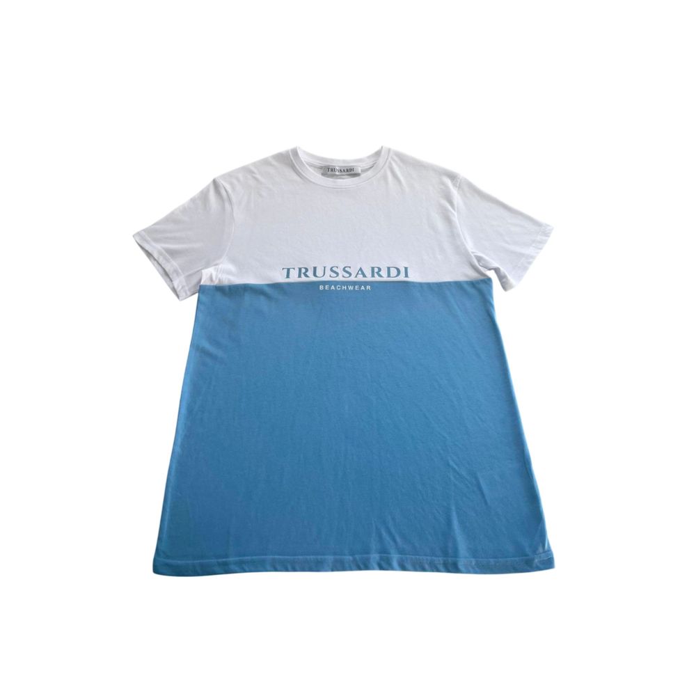 Trussardi Beachwear Hellblaues Baumwolle Herren T-Shirt