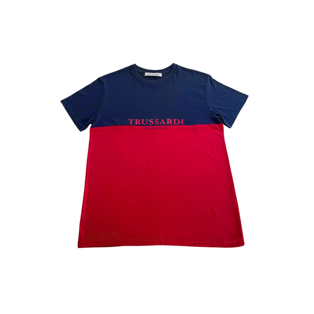Trussardi Beachwear Rotes Baumwolle Männer T-Shirt