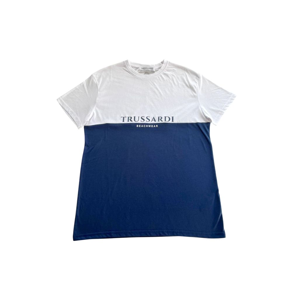 Trussardi Beachwear Blau Baumwolle Männer T-Shirt