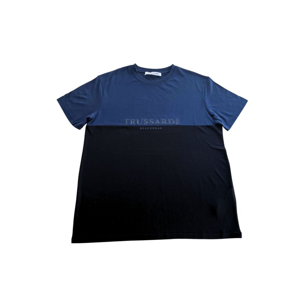 Trussardi Beachwear Blau Baumwolle Männer T-Shirt