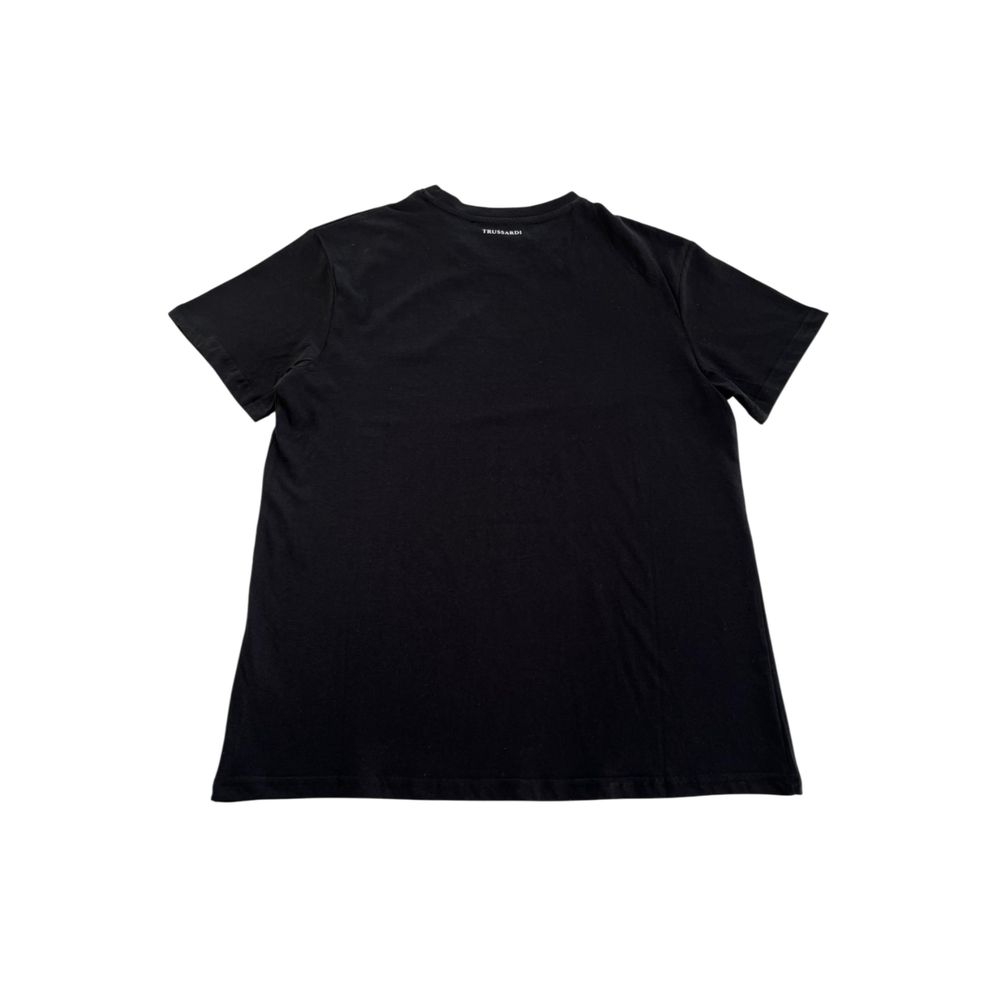 Trussardi Beachwear Schwarzes Baumwolle Männer T-Shirt