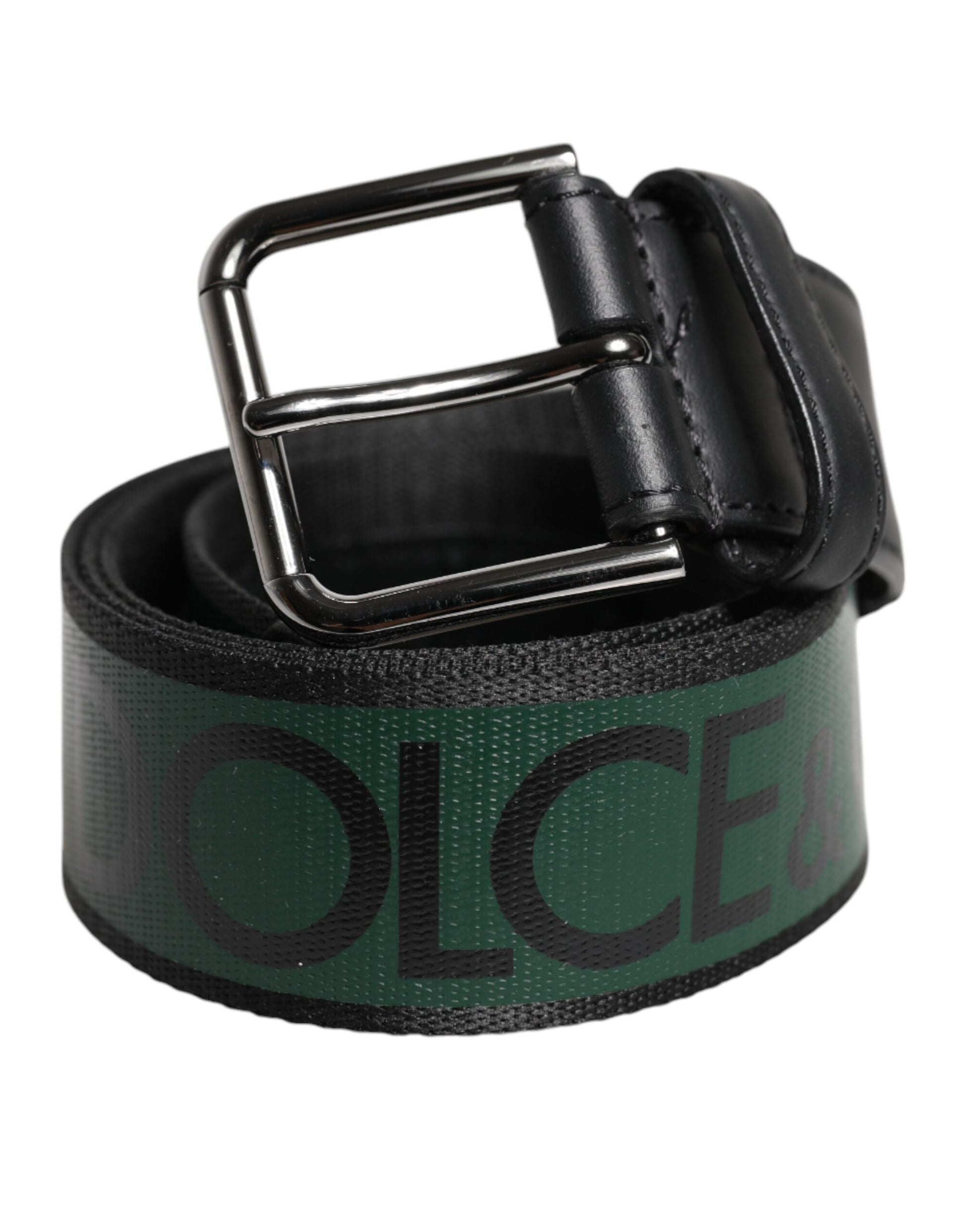 Dolce & Gabbana Grün Schwarz Klassisch Metall Logo Schnalle Gürtel