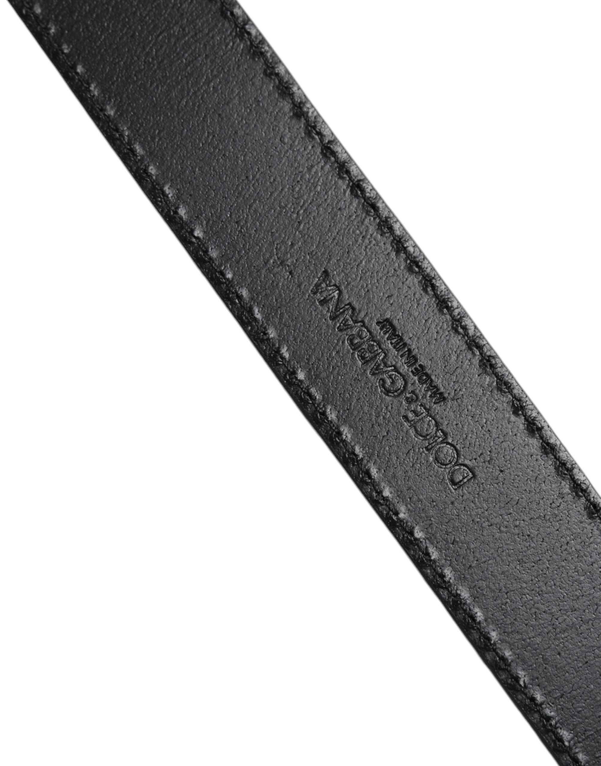 Dolce & Gabbana Silber Klassisch Gold Logo Plaque Schnalle Gürtel