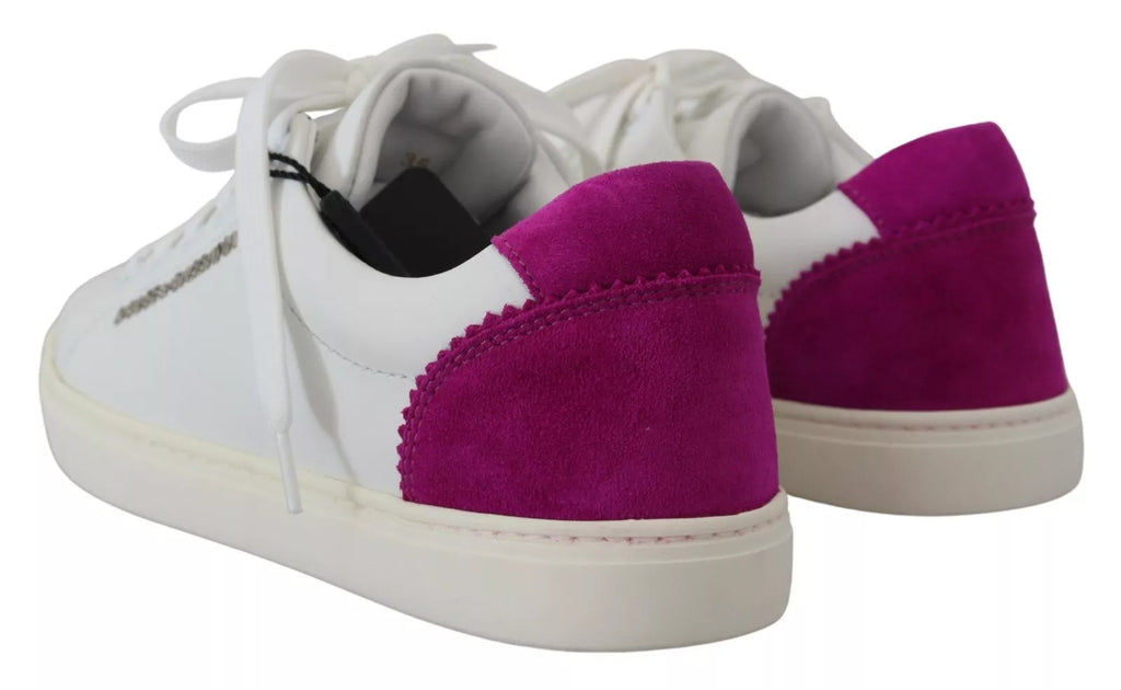 Dolce & Gabbana Weiß Klassische Turnschuhe Frauen Leder Schuhe